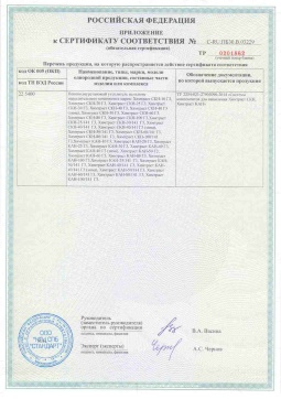 2017.05.31 Городец - Химтраст. Приложение к сертификату пенополиуретановые утеплители на основе напыляемого компонента. ТУ 2254-021